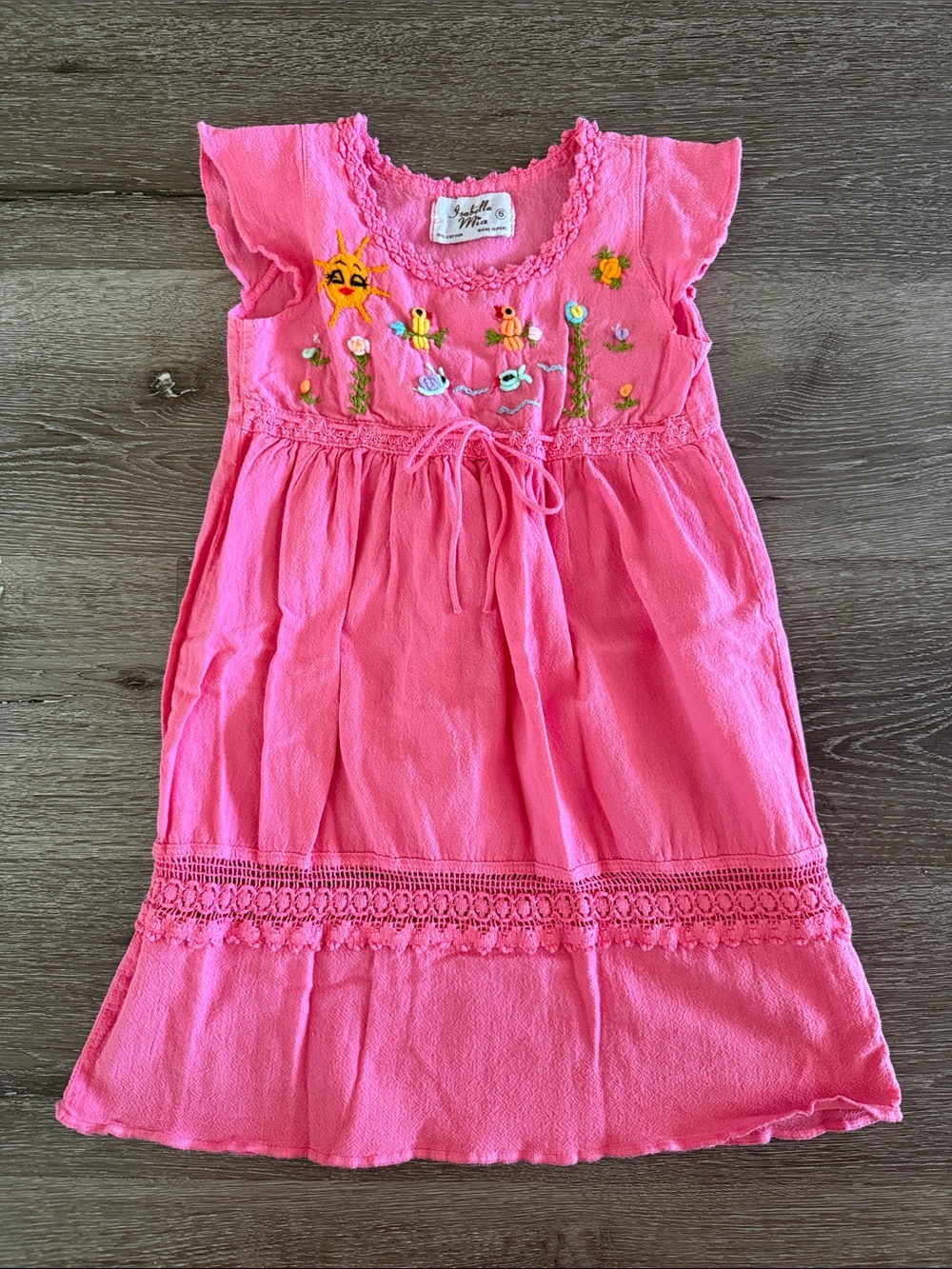 100% cotton Isabella Mia dress made in Peru, size 6